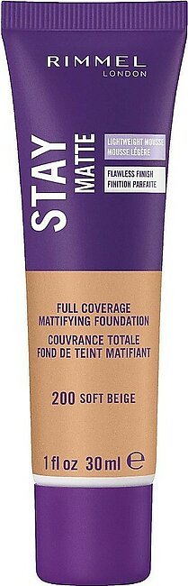 Rimmel Stay Matte Foundation Soft Beige 1 Fluid Ounce Bottle Soft Matte Powder Finish Foundation for a Naturally Flawless Look