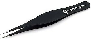 Tweezer Guru Pointed Tweezers - Sharp Precision Needle Nose Tip, Best Tweezers For Eyebrows And Ingrown Hair, Surgical Pointed For Blackheads & Splinters (Black)