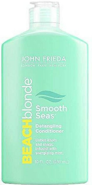 John Frieda Beach Blonde Smooth Seas Detangling Conditioner With Energizing Mint, 10 Ounces, Featuring Peppermint Extract & Kukui Oil