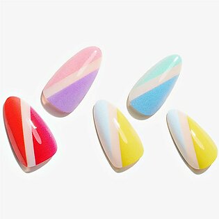 Rainbow Candy Almond Press On Nails