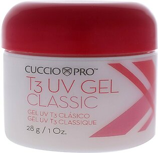 Cuccio Pro T3 UV Gel Classic - Easy Application - Strength And Durability - High Shine And Odor Free - Maintains Natural Nail Thickness - Optimal For Short Nail Beds - Pink - 1 Oz Nail Gel