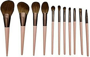Makeup Brush Set 11 Pcs,Trimming Foundation Concealer Powder Blush Eyeshadow Eyebrow Brush Mixed With Cosmetic Brushes With Pu Leather Bag (Pink),Thick Aluminum Tube Material, Smooth Paint Brush Handle, Environmental Protection Fiber Hair Loose Paint B...
