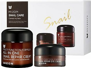 MIZON Snail Care Set, Face and Eye Cream Skincare Set, All in One Snail Repair Cream (2.53 Fl Oz) and Snail Repair Eye Cream (0.84 Fl Oz), Facial Moisturizer, Anti-Wrinkle, Dark Circles Care , Korean Skin Care Routine Set