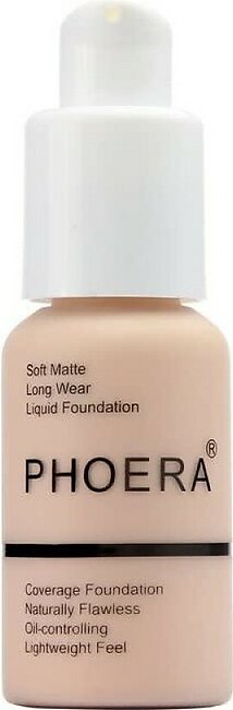 ABRUS - PHOERA Foundation, Full coverage Foundation, Soft Matte, Oil control concealer, Foundation Makeup Face Make up Long Lasting 24HR Waterproof 30ml (1 Piece - 102 Nude)