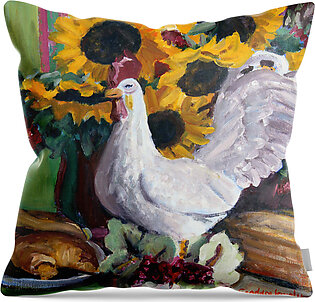 Yellow Chrysanthemums in the Kitchen Throw Pillow