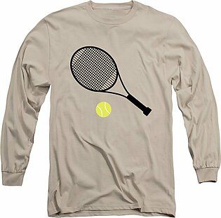 Pink Tennis Ball and Tennis Racket Long Sleeve T-Shirt