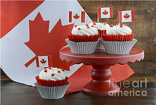 Happy Canada Day Cupcakes #2 Yoga Mat
