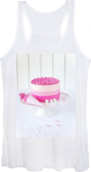 Pink-coloured Ombre Cake With Sugar Flowers For A Child's First Day At School Women's Tank Top