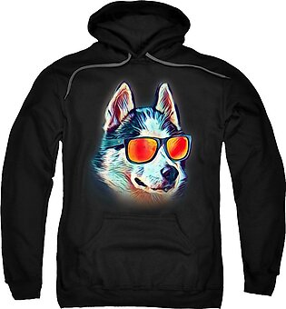SIberian Husky Colorful Neon Dog Sunglasses Sweatshirt