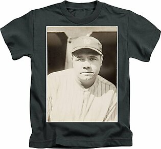 Circa 1927 Babe Ruth Bubble Gum Cap  Original Photograph by Charles Conlon Kids T-Shirt