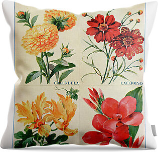 Ikat Flower Pattern - Yellow Throw Pillow