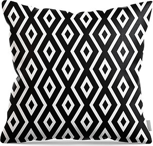 White and Black Pattern Throw Pillow