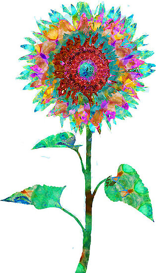 Wild Sunflower - Colorful Flower Art - Sharon Cummings Sticker
