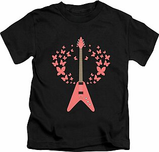 Pink Rock Guitar Cool RockNRoll For Rock Girls Kids T-Shirt