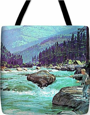 Fly Fishing on a Mountain Stream Tote Bag
