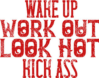 Fitness Gift Wake Up Work Out Look Hot Kick Ass Gym Bath Towel