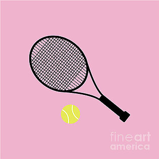 Pink Tennis Ball and Tennis Racket Jigsaw Puzzle