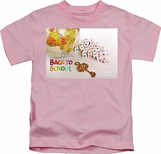 Globe, key and cube letters of alphabet  Kids T-Shirt