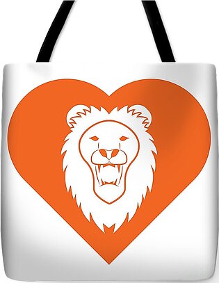 Lion Cares Orange Tote Bag