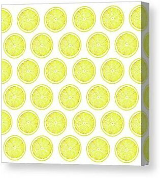Yellow Lemon Slice Pattern 1 - Tropical Pattern - Tropical Print - Lemon - Fruit - Yellow Canvas Print