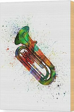 Colorful Tuba 06 Wood Print