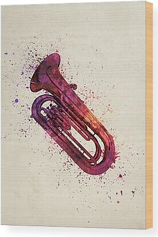Colorful Tuba 03 Wood Print