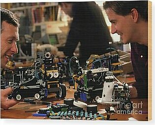 Lego Robots Wood Print