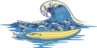 Surfing Shape Sticker