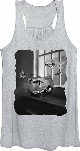 Two Lost Souls Swimming in a Fishbowl - Black and White Women's Tank Top