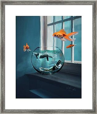 Two Lost Souls Swimming in a Fishbowl Framed Print