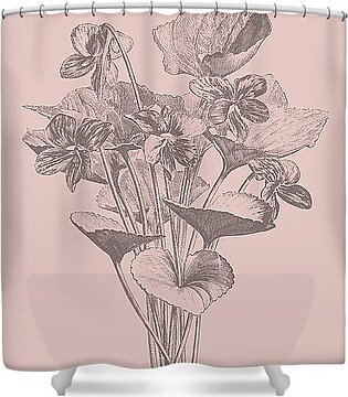 Viola Cucullate Blush Pink Flower Shower Curtain