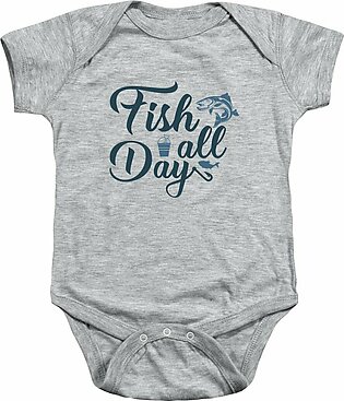 Fishing Gift Fish All Day Funny Fisher Gag Baby Onesie