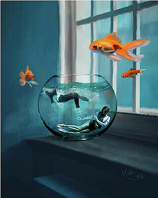 Two Lost Souls Swimming in a Fishbowl Art Print