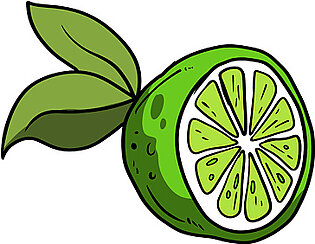 Lime Citrus Fruit Shape Sticker