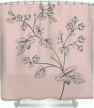 Phacelia Blush Pink Flower Shower Curtain