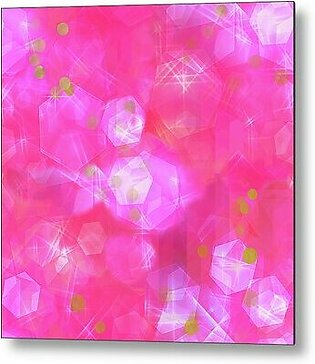 Glitter Love Pink Pattern Metal Print