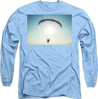 Paraglider in the air, beautiful blue sky in the background. Long Sleeve T-Shirt