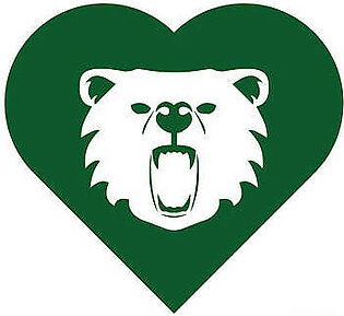 Bear Cares Green Art Print