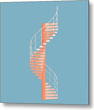 Helical Stairs Metal Print