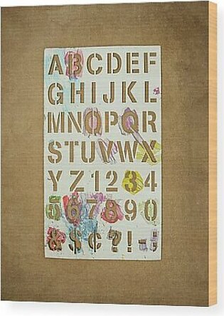 Stencil Alphabet Fun Wood Print