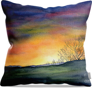 Colorful Solitude in Black and White Throw Pillow