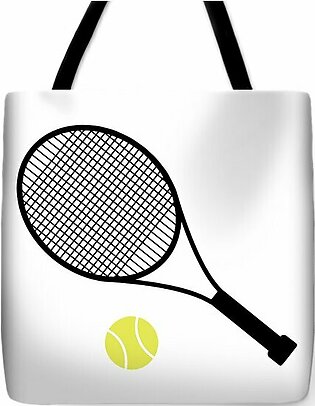 Pink Tennis Ball and Tennis Racket Tote Bag
