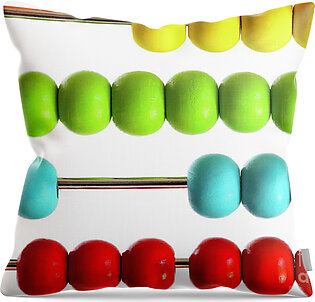 Closeup of bright  abacus beads on white Throw Pillow