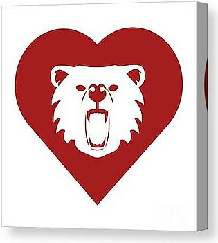Bear Cares Red Canvas Print