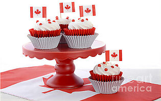 Happy Canada Day Cupcakes #1 Yoga Mat
