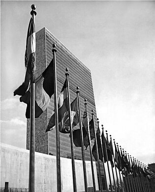 Flags Flying At United Nations Yoga Mat