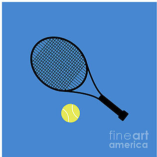 Blue Tennis Ball and Tennis Racket Jigsaw Puzzle