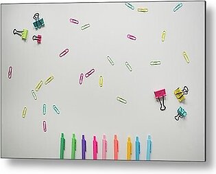 Colorful Office Supply Background Image Metal Print