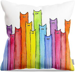 Cats Autumn Colors Throw Pillow