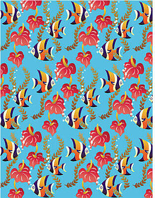 Tropic Fish Pattern Poster